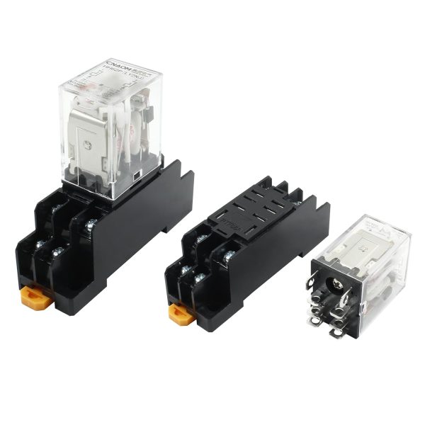 2 Pcs AC 110V 8 Pin 10A DPDT Electromagnetic Relay with LED Bonsicoky-3