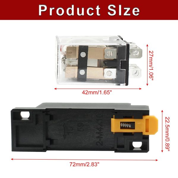 2 Pcs AC 110V 8 Pin 10A DPDT Electromagnetic Relay with LED Bonsicoky-1