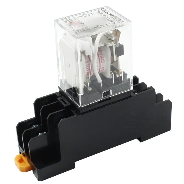 2 Pcs AC 110V 8 Pin 10A DPDT Electromagnetic Relay with LED Bonsicoky-4