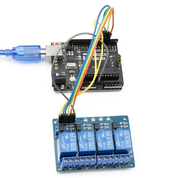 ELEGOO 4 Channel 5V DC Relay Module with Optocoupler for Arduino-3