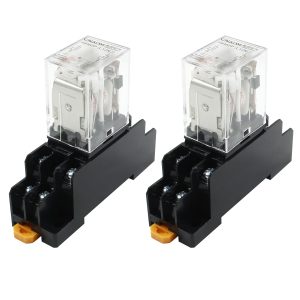 2 Pcs AC 110V 8 Pin 10A DPDT Electromagnetic Relay with LED Bonsicoky-0
