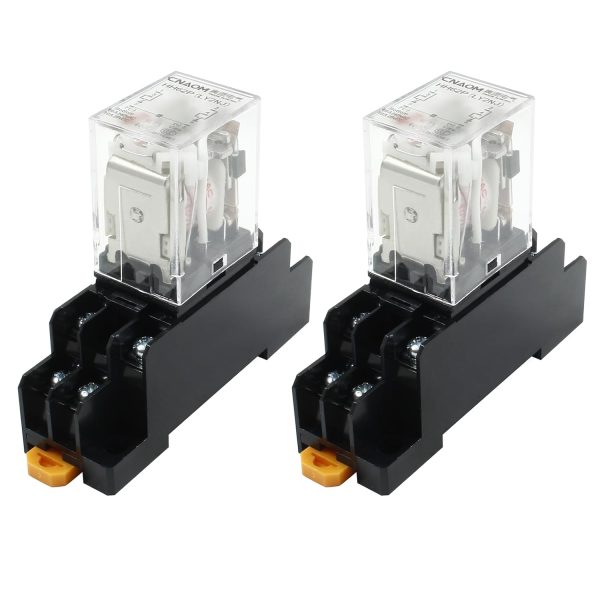 2 Pcs AC 110V 8 Pin 10A DPDT Electromagnetic Relay with LED Bonsicoky-0